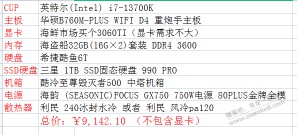 1W 的电脑配置，求大佬过过目，进来看看哪里要修改的